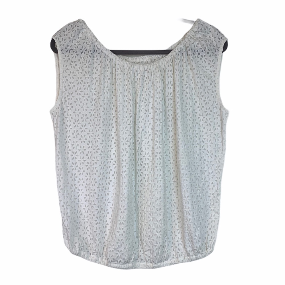 Loft White Eyelet Tank